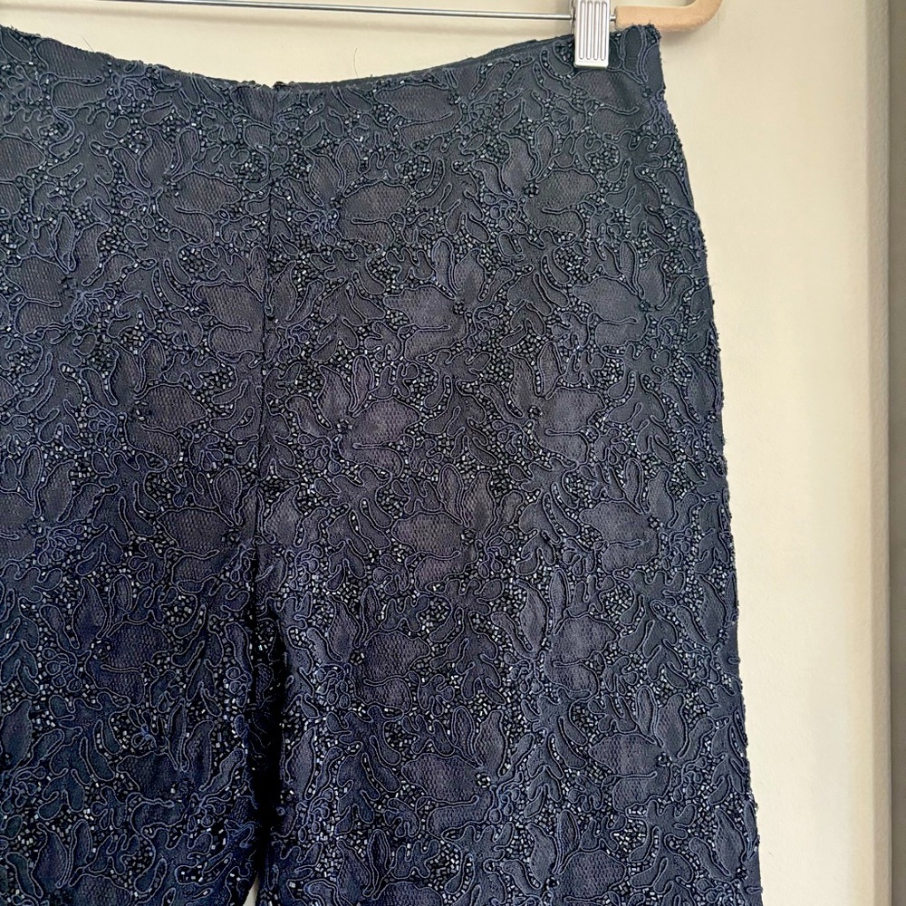 CARMEN MARC VALVO sequin / embroidered evening slacks - 10